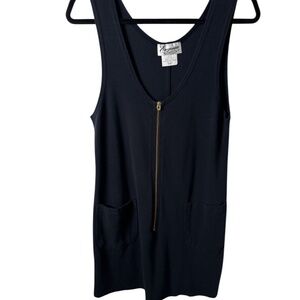 Eugenia Zip-Front Beach Cover-Up – Black (Size M)